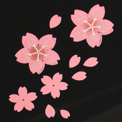 オードブル用お重 舞桜(黒)の桜柄