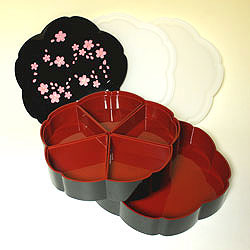 オードブル用お重 舞桜(黒)の全セット