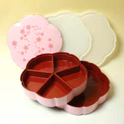 オードブル用お重 舞桜(ピンク)の全セット