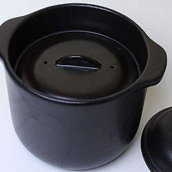 【日本製】電子レンジ用炊飯器・セラクック（黒釉）
