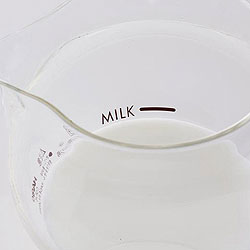 ハリオ 電動 カフェクリーマー(CQT-45)内側からもミルク目盛りがみえます。